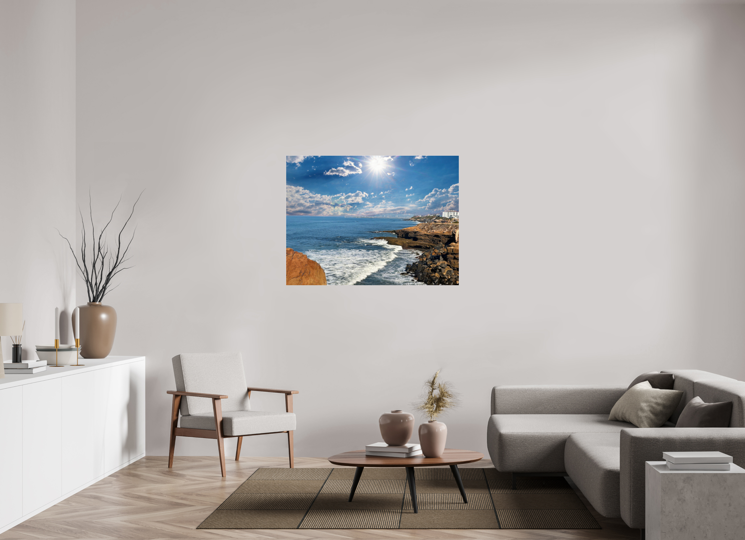48 x 36″, Photo Print Under Acrylic Glass Sunset Cliffs Serenity On Acrylic Glass