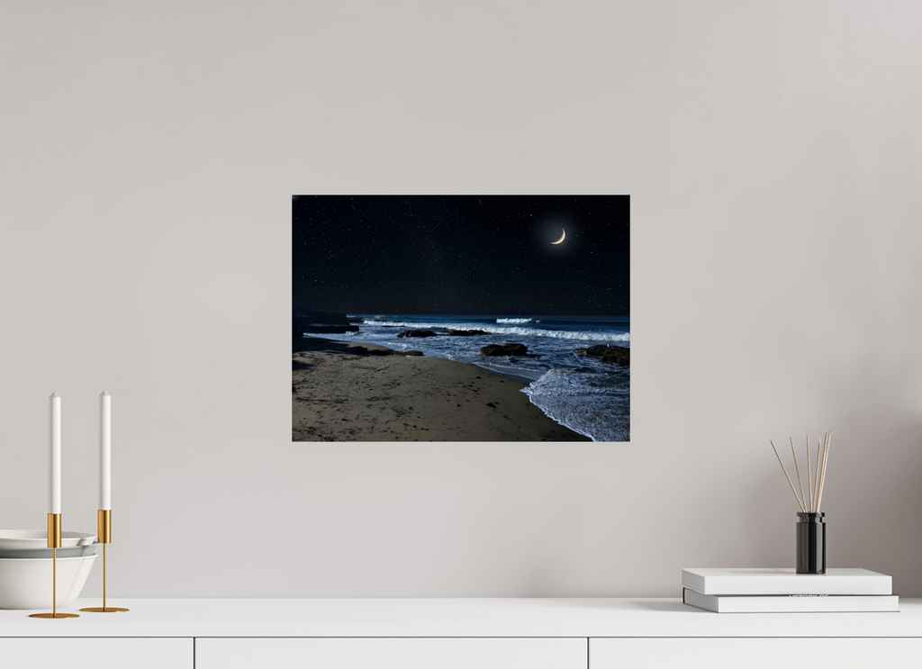 16.5 x 12″, Photo Print On Fuji Crystal DP II San Diego Beach at Night – Coastal Wall Art Print
