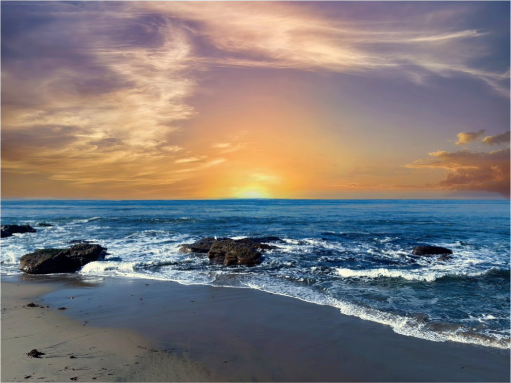 Main image San Diego Sunset on Acrylic Glass  Coastal Wall Art