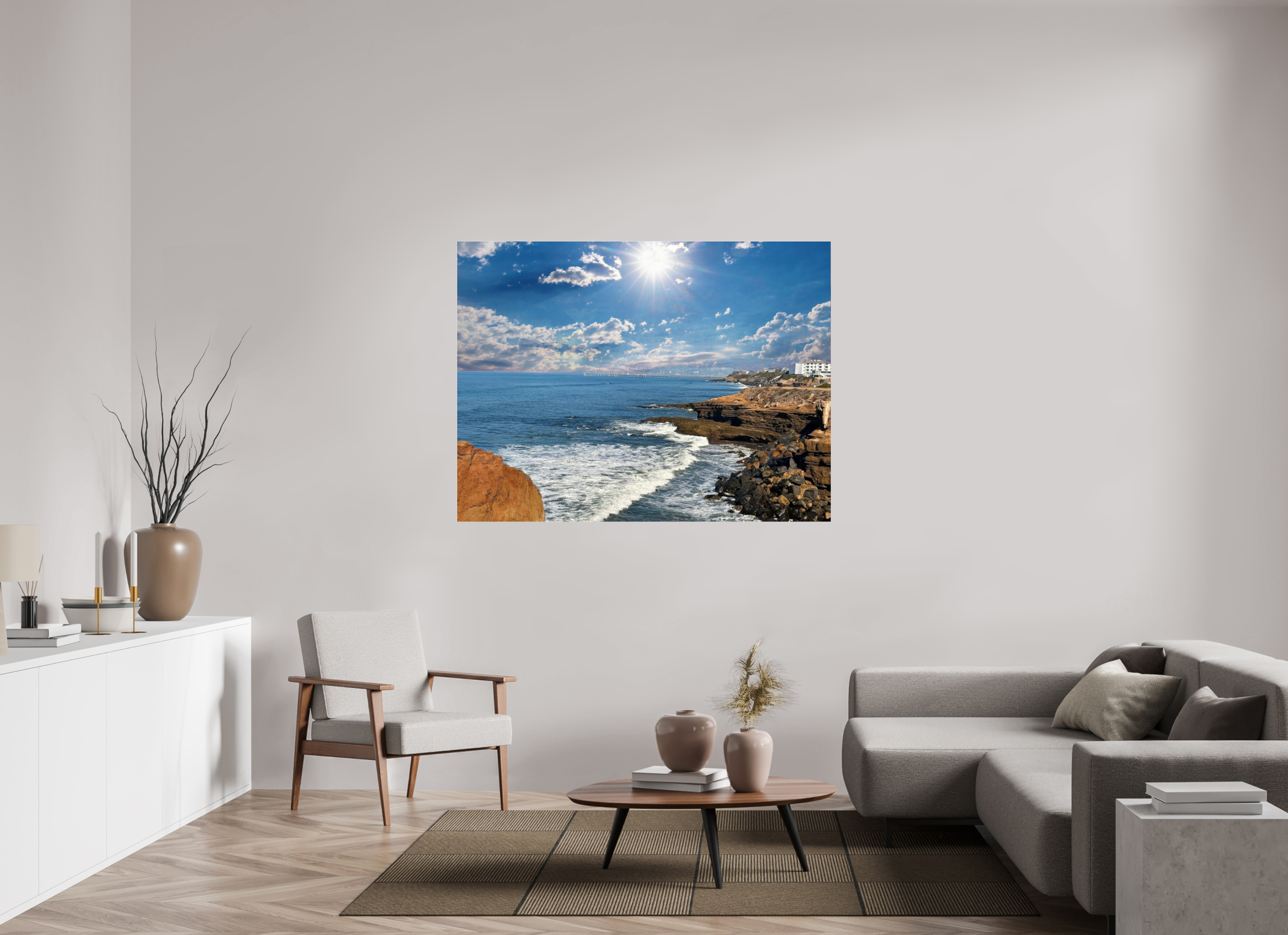 60 x 45″, Photo Print Under Acrylic Glass Sunset Cliffs Serenity On Acrylic Glass