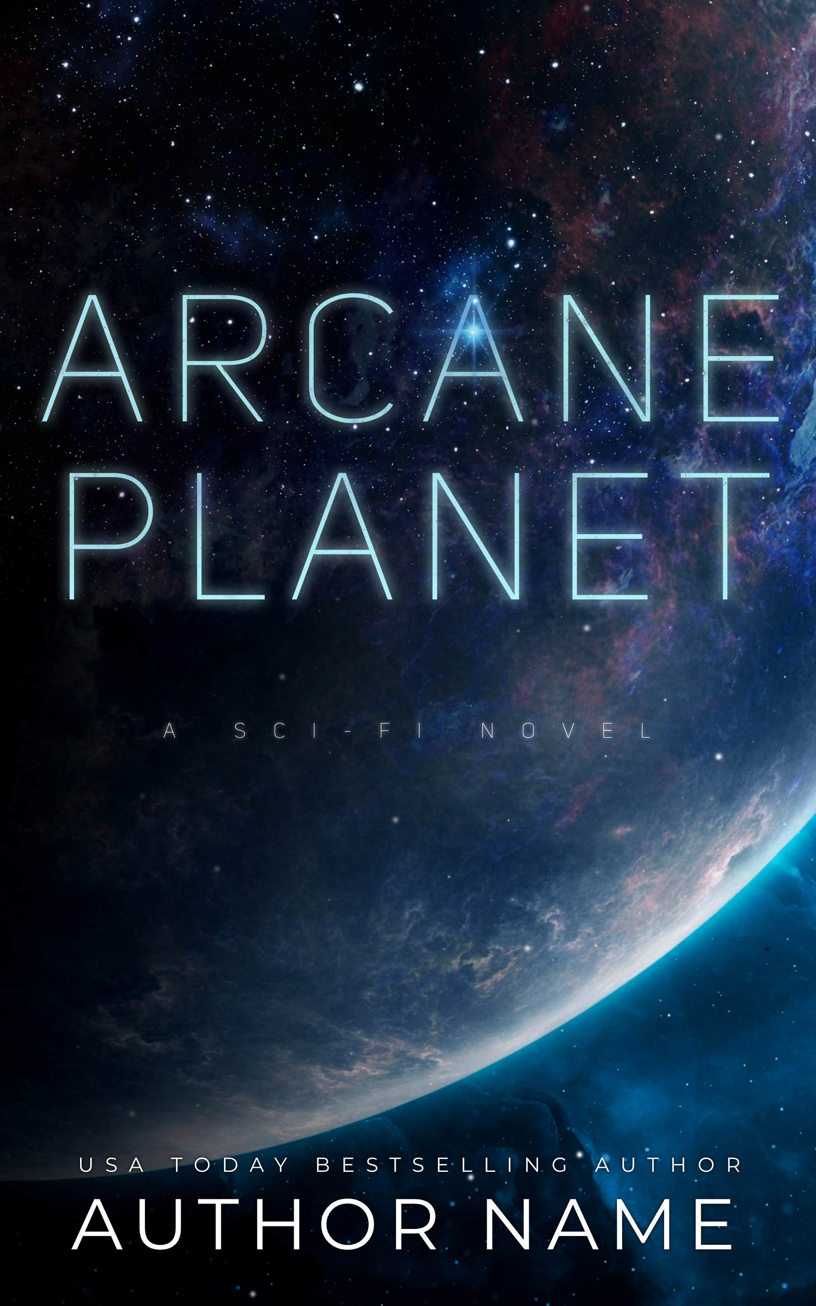 Galactic Horizon – Futuristic Sci-Fi Book Cover Design Template