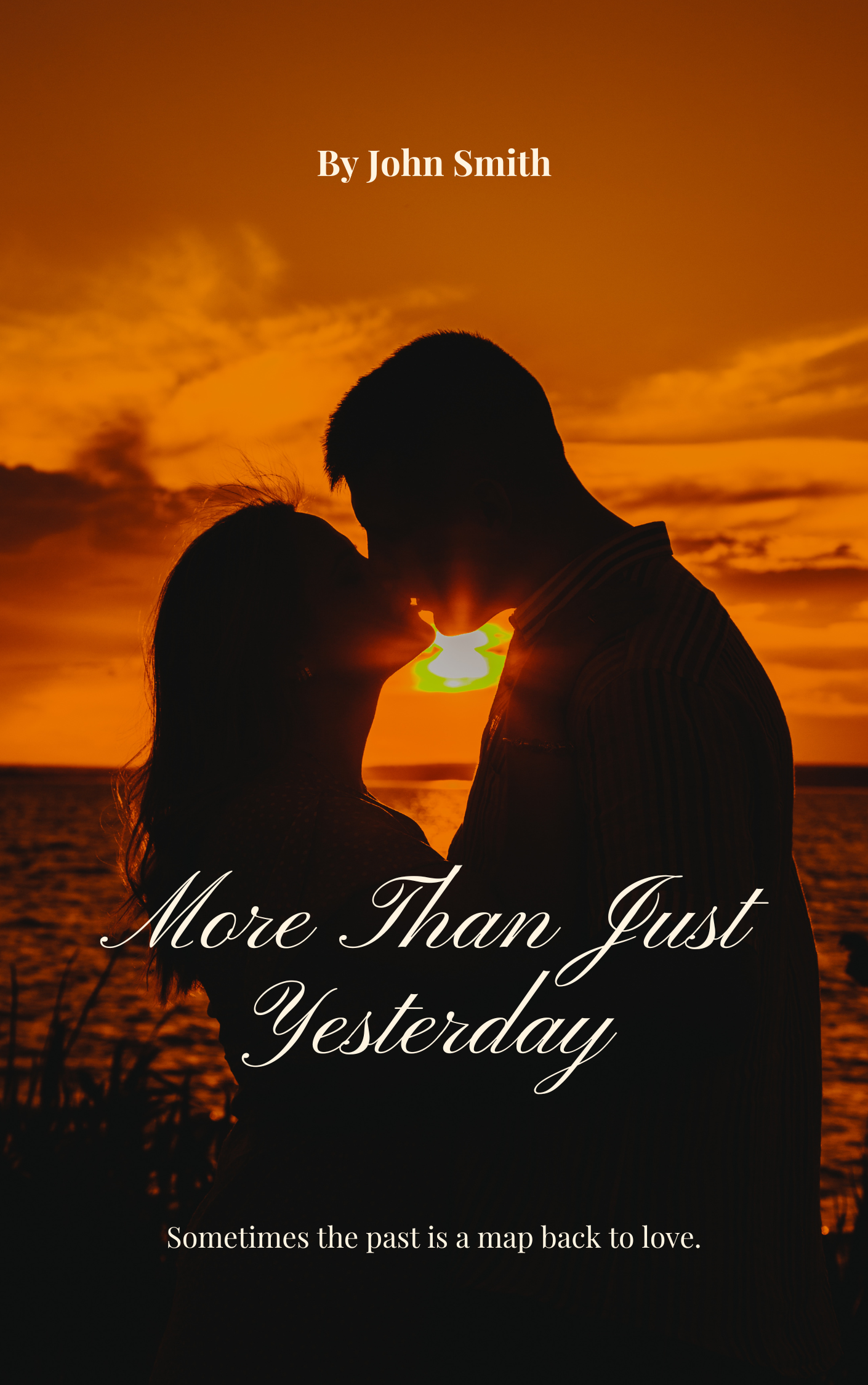 Sunset Romance Book Cover Design Template – Warm, Elegant Cover for Authors
